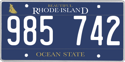 RI license plate 985742