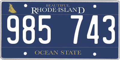 RI license plate 985743