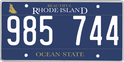 RI license plate 985744