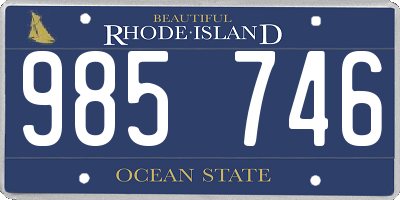 RI license plate 985746