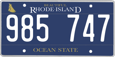 RI license plate 985747