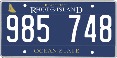 RI license plate 985748