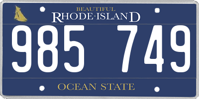 RI license plate 985749