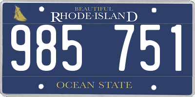 RI license plate 985751