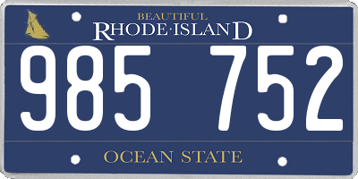 RI license plate 985752