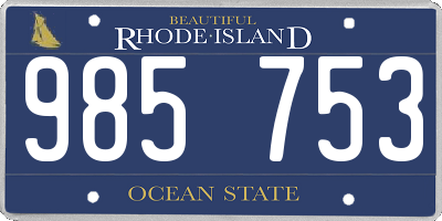 RI license plate 985753