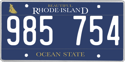 RI license plate 985754