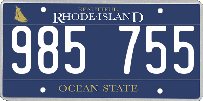 RI license plate 985755