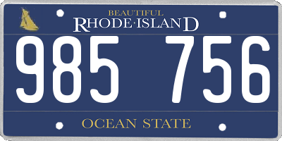 RI license plate 985756