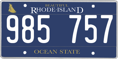 RI license plate 985757