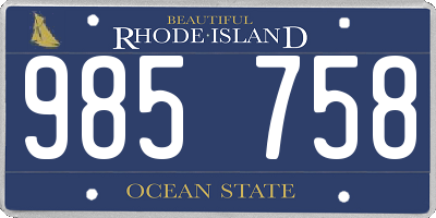 RI license plate 985758