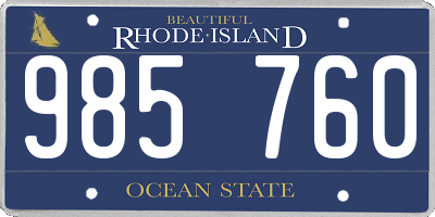 RI license plate 985760