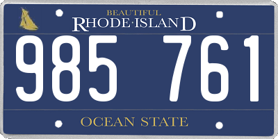 RI license plate 985761