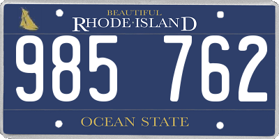 RI license plate 985762