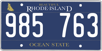 RI license plate 985763