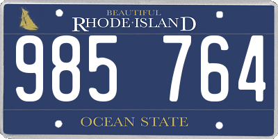 RI license plate 985764