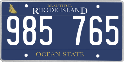 RI license plate 985765