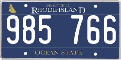 RI license plate 985766