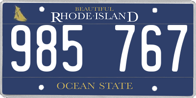 RI license plate 985767