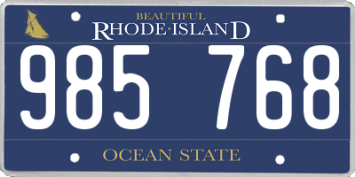 RI license plate 985768