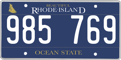 RI license plate 985769