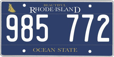 RI license plate 985772