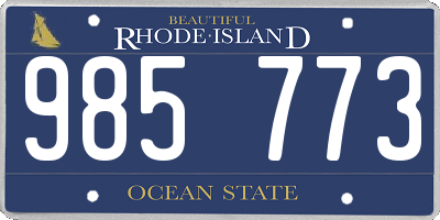 RI license plate 985773