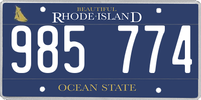 RI license plate 985774