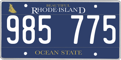 RI license plate 985775