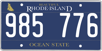 RI license plate 985776