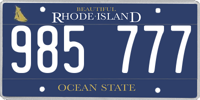 RI license plate 985777