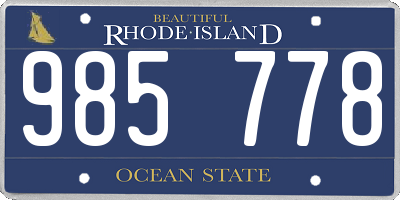 RI license plate 985778