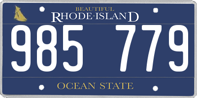 RI license plate 985779