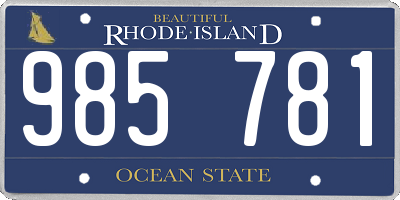 RI license plate 985781