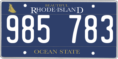 RI license plate 985783