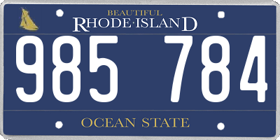 RI license plate 985784