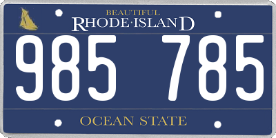 RI license plate 985785