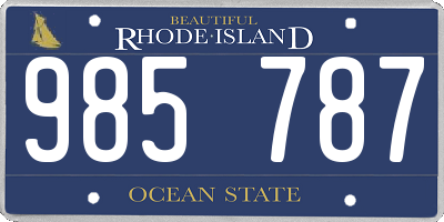 RI license plate 985787