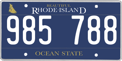 RI license plate 985788