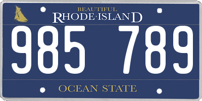 RI license plate 985789