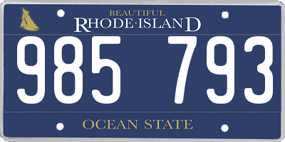 RI license plate 985793