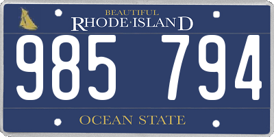 RI license plate 985794