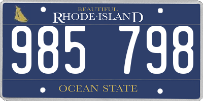 RI license plate 985798