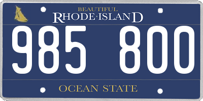 RI license plate 985800