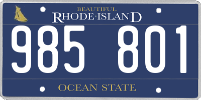 RI license plate 985801