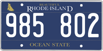 RI license plate 985802