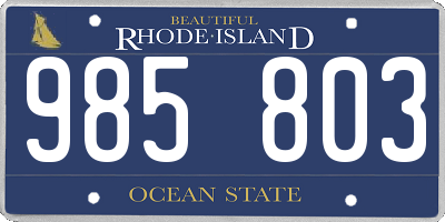 RI license plate 985803