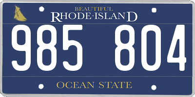 RI license plate 985804