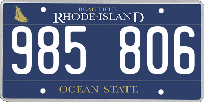 RI license plate 985806