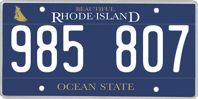 RI license plate 985807